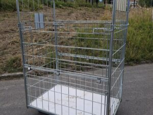 Chariot Rolls sur roulettes 4 faces grillagées avec demi-portes ouvrantes – H168 cm