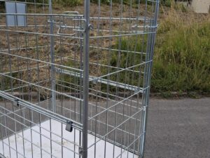 Chariot Rolls sur roulettes 4 faces grillagées avec demi-portes ouvrantes – H168 cm