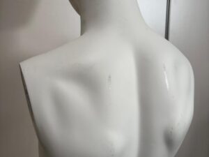 Mannequin buste homme en fibre de verre blanc – H80 cm