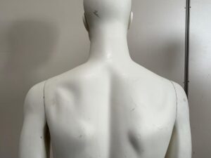 Mannequin homme complet sur socle en verre – fibre de verre blanc mat – H182 cm