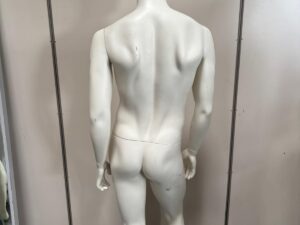Mannequin homme complet sur socle en verre – fibre de verre blanc mat – H184 cm