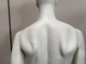 Mannequin homme complet sur socle en verre – fibre de verre blanc mat – H184 cm