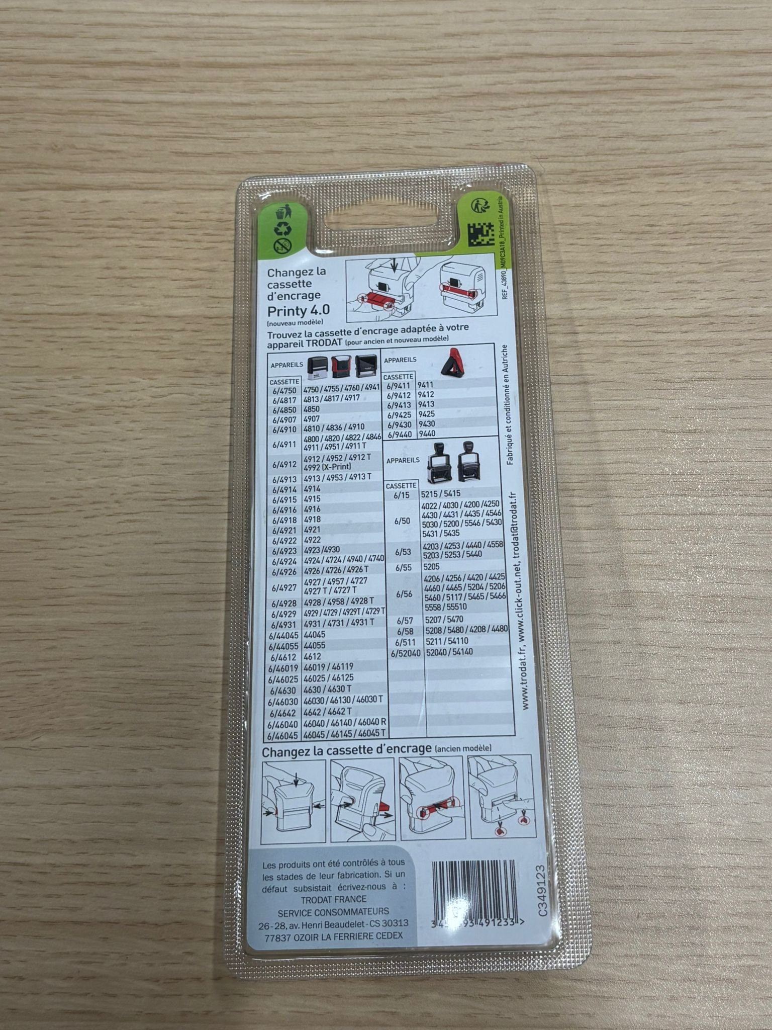 Cassette d’encrage rouge Trodat Printy 4.0