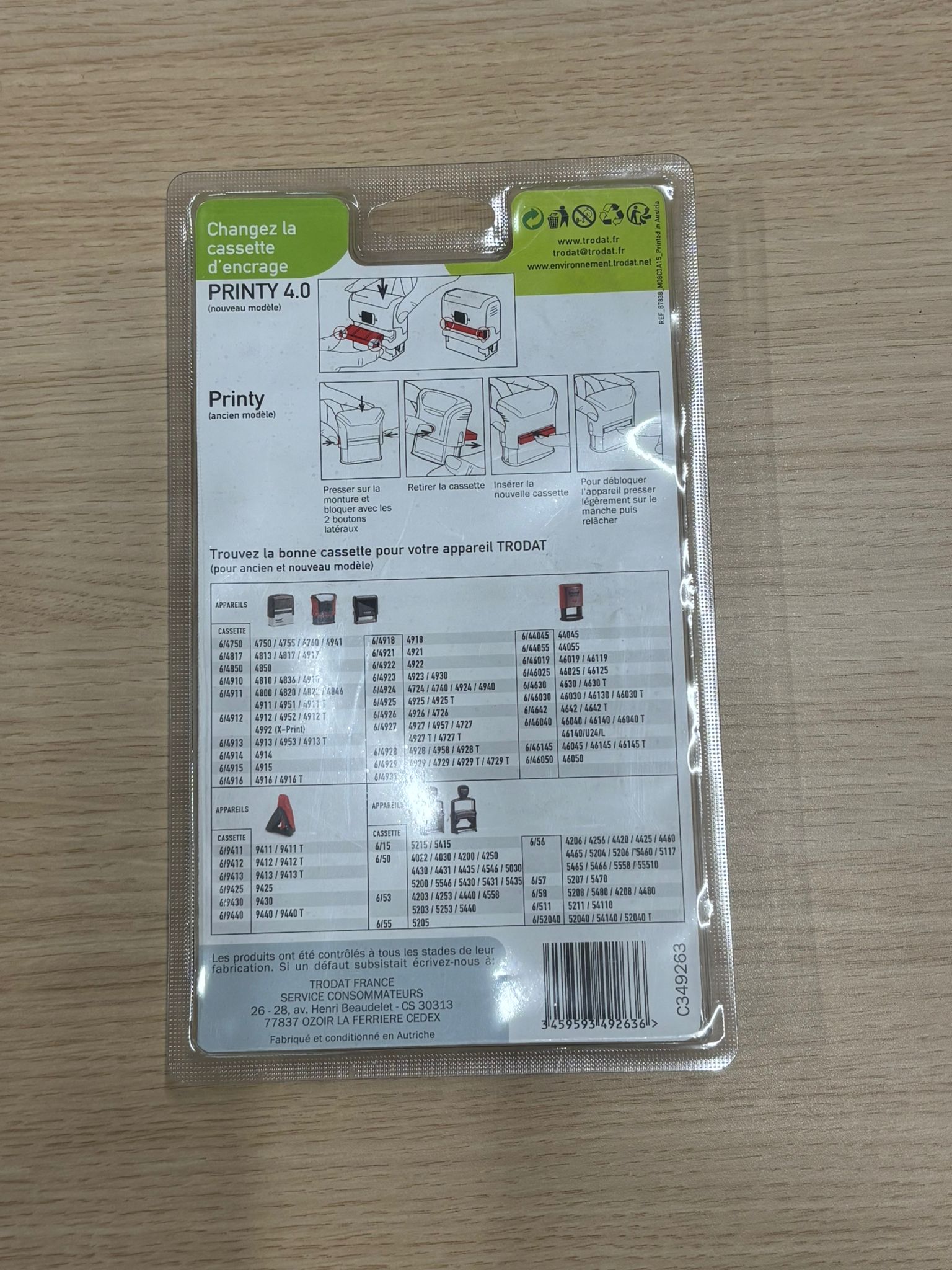 Cassette d’encrage rouge Trodat Printy