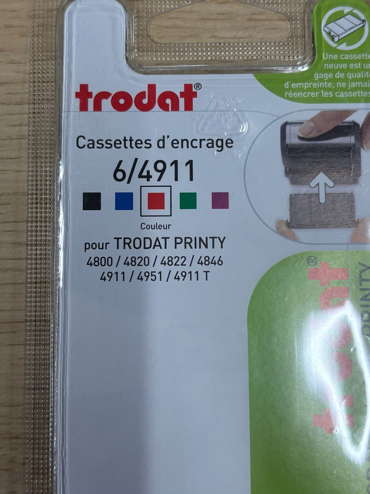 Cassette d’encrage rouge Trodat Printy 4800 / 4820 / 4822 / 4846 / 4911 / 4951