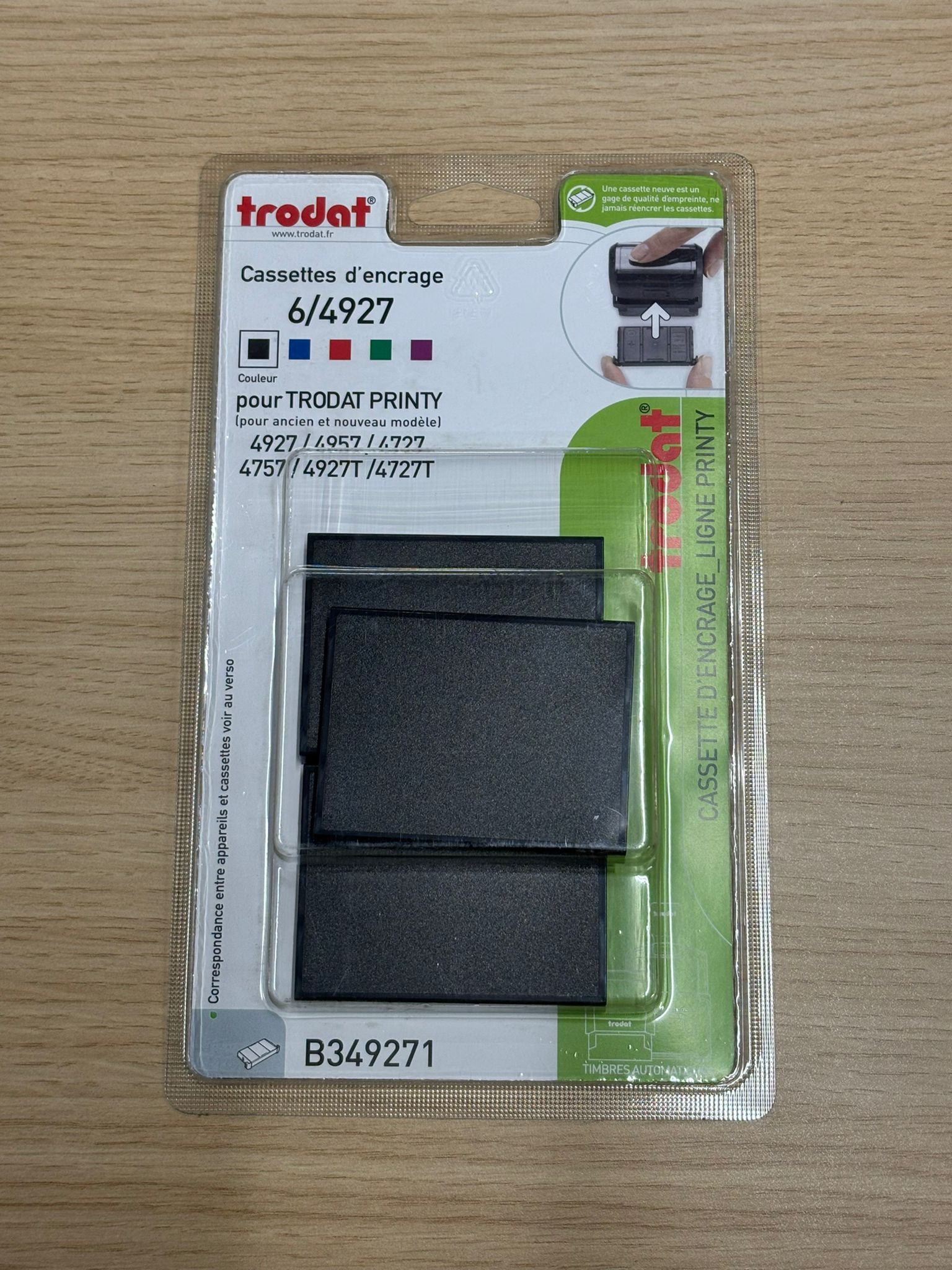 Cassette d’encrage noire Trodat Printy 4927 / 4957 / 4727 / 4757