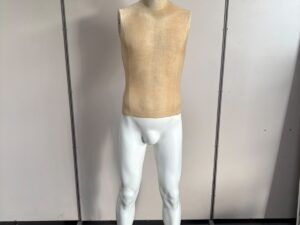 Mannequin homme sans bras en fibre de verre et tissu – H187 cm