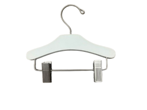 Lot de 50 cintres à pinces en bois blanc – L20 cm