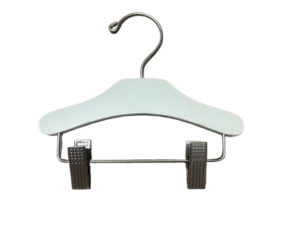 Lot de 50 cintres à pinces en bois blanc – L20 cm