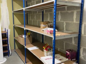 Lot de 5 étagères de stockage 5 niveaux bleu métallique – L5 m