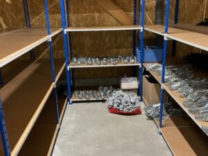 Lot de 5 étagères de stockage 5 niveaux bleu métallique – L5 m
