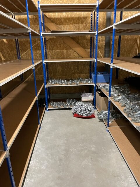 Lot de 5 étagères de stockage 5 niveaux bleu métallique – L5 m