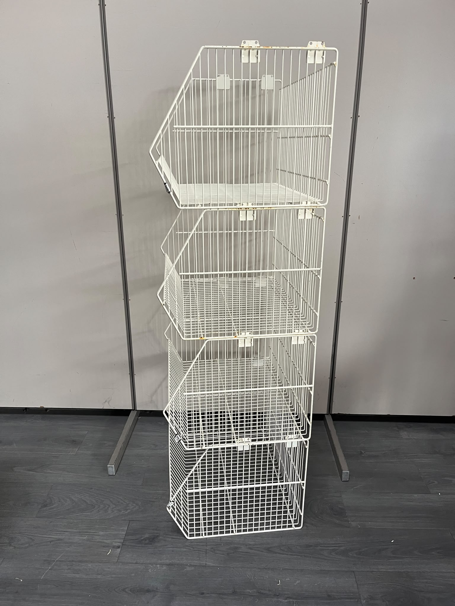Lot de 4 bacs fils superposables blancs – H160 cm