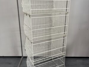 Lot de 4 bacs fils superposables blancs – H160 cm