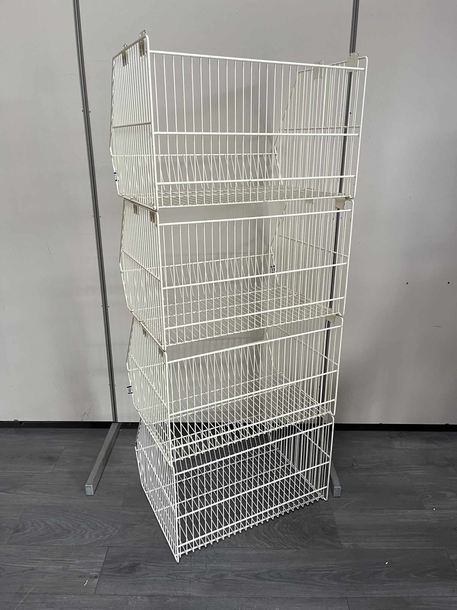 Lot de 4 bacs fils superposables blancs – H160 cm