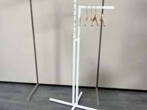 Portant métallique blanc à 2 bras réglables – H184 cm