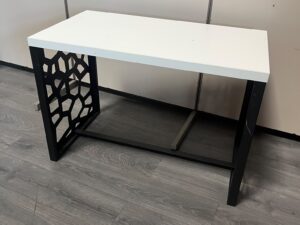 Table design bois et métal blanc et noir – L100 cm