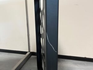 Table design bois et métal blanc et noir – L100 cm