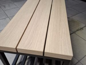 Banc design industriel en bois et métal – L120 cm