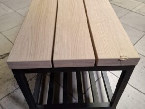 Banc design industriel en bois et métal – L120 cm