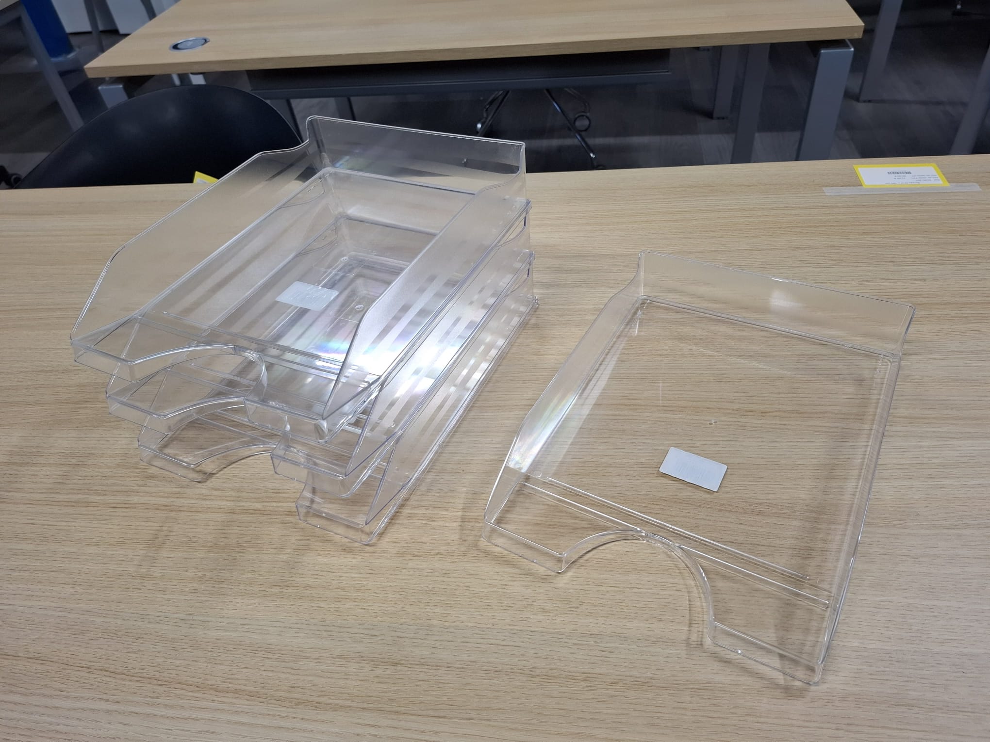 Lot de 4 bacs en PVC transparent