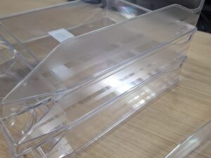 Lot de 4 corbeilles de rangement de bureau en PVC transparent