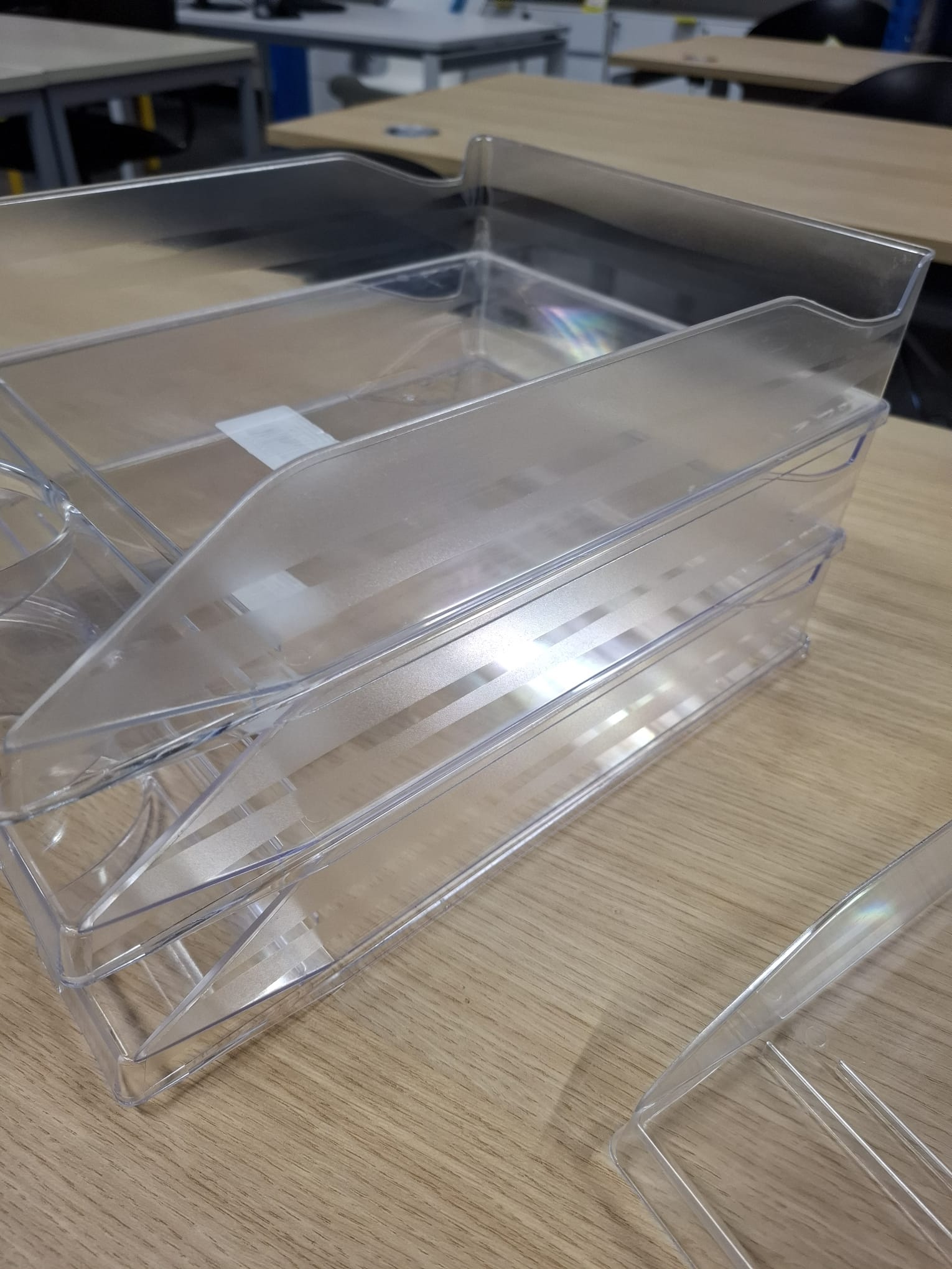Lot de 4 bacs en PVC transparent