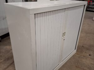 Armoire de bureau métallique grise sans clé – L120 cm
