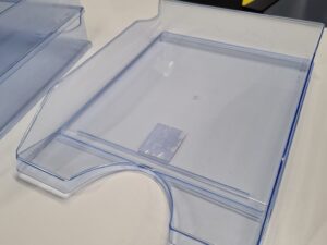 Lot de 3 corbeilles de rangement de bureau en PVC transparent