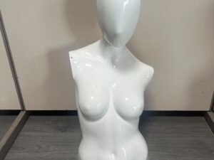 Mannequin buste femme blanc en fibre de verre – H72 cm