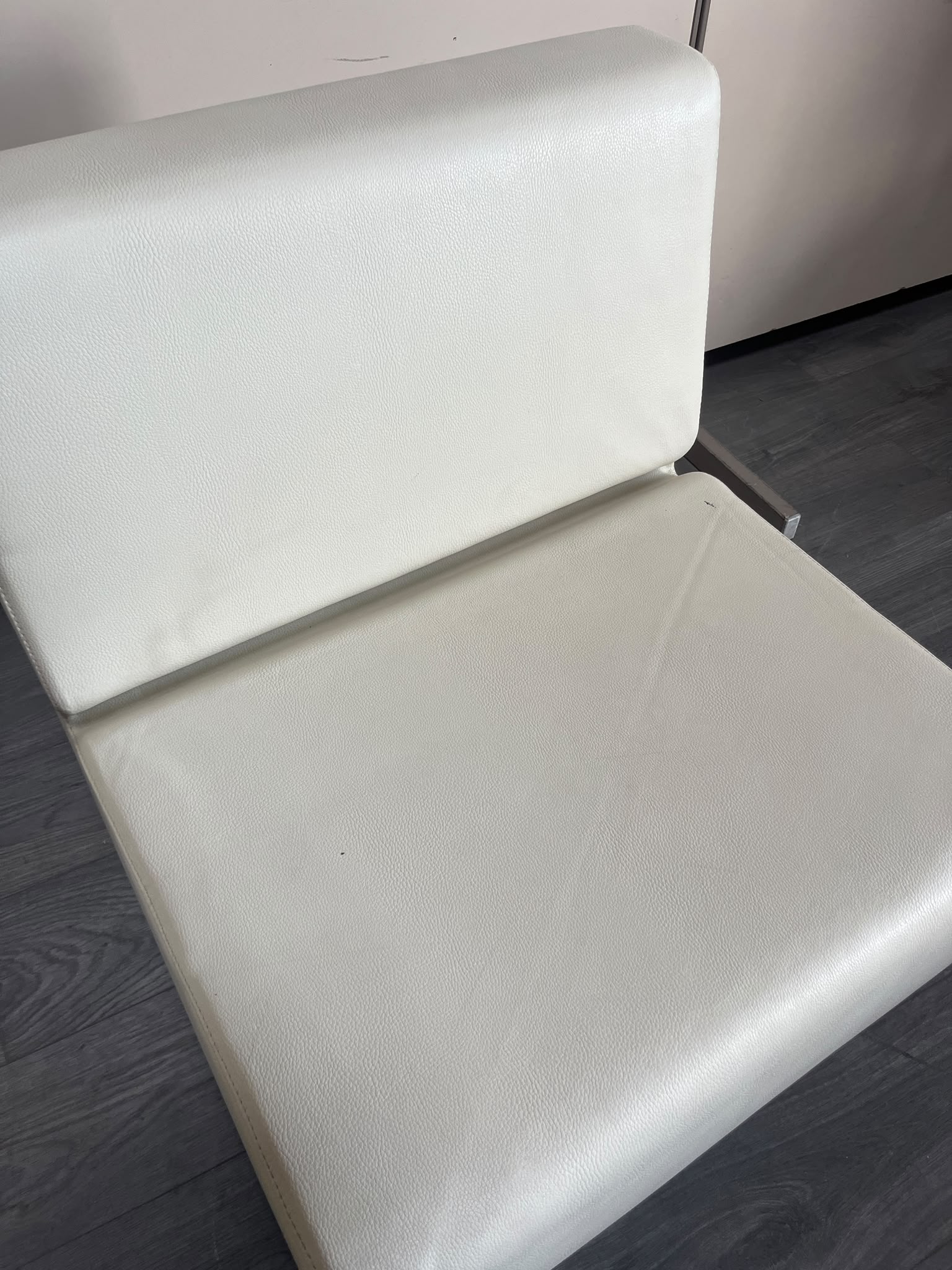 Banquette modulable 2 éléments en simili cuir beige