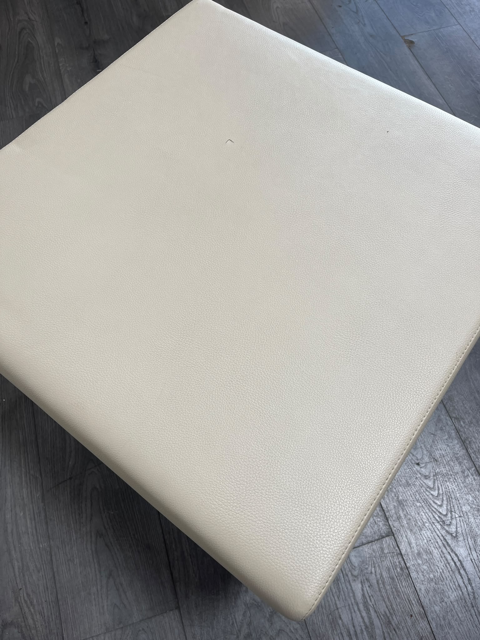 Banquette modulable 2 éléments en simili cuir beige