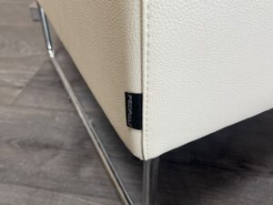 Banquette modulable 2 éléments en simili cuir beige