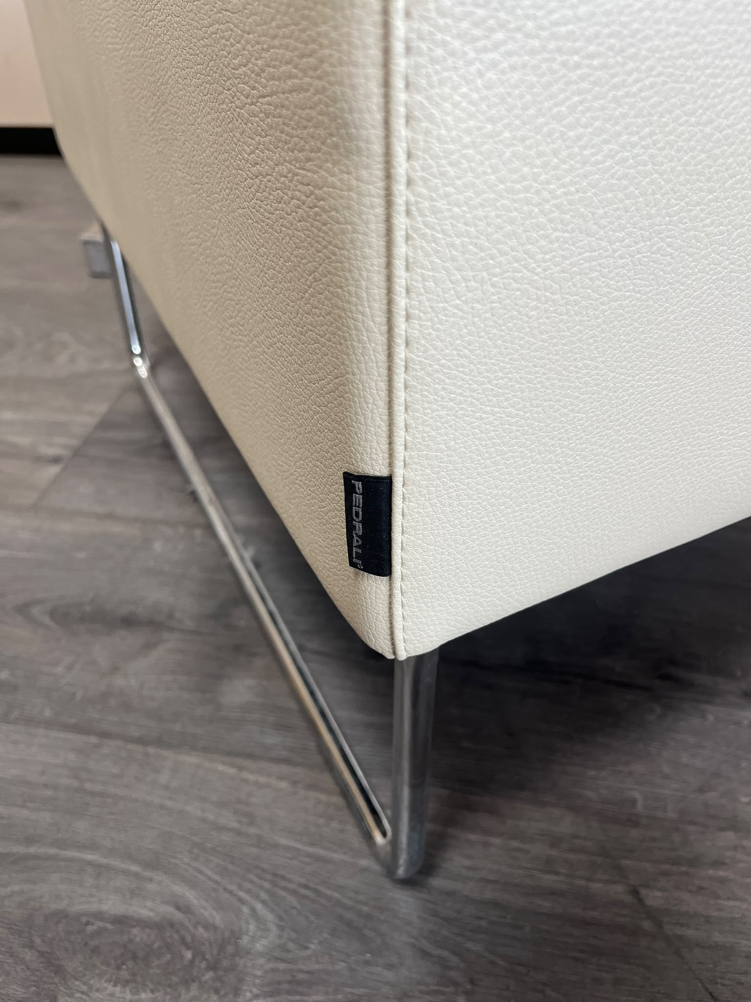Banquette modulable 2 éléments en simili cuir beige