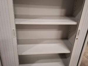 Armoire de bureau métallique grise sans clé – L120 cm