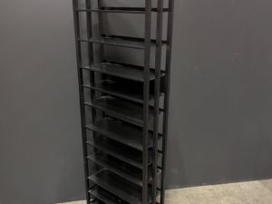 Étagère métallique noire 13 niveaux – H167 × L50 cm