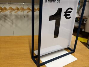 Pupitre support prix bleu et blanc métallique – H47,5 cm