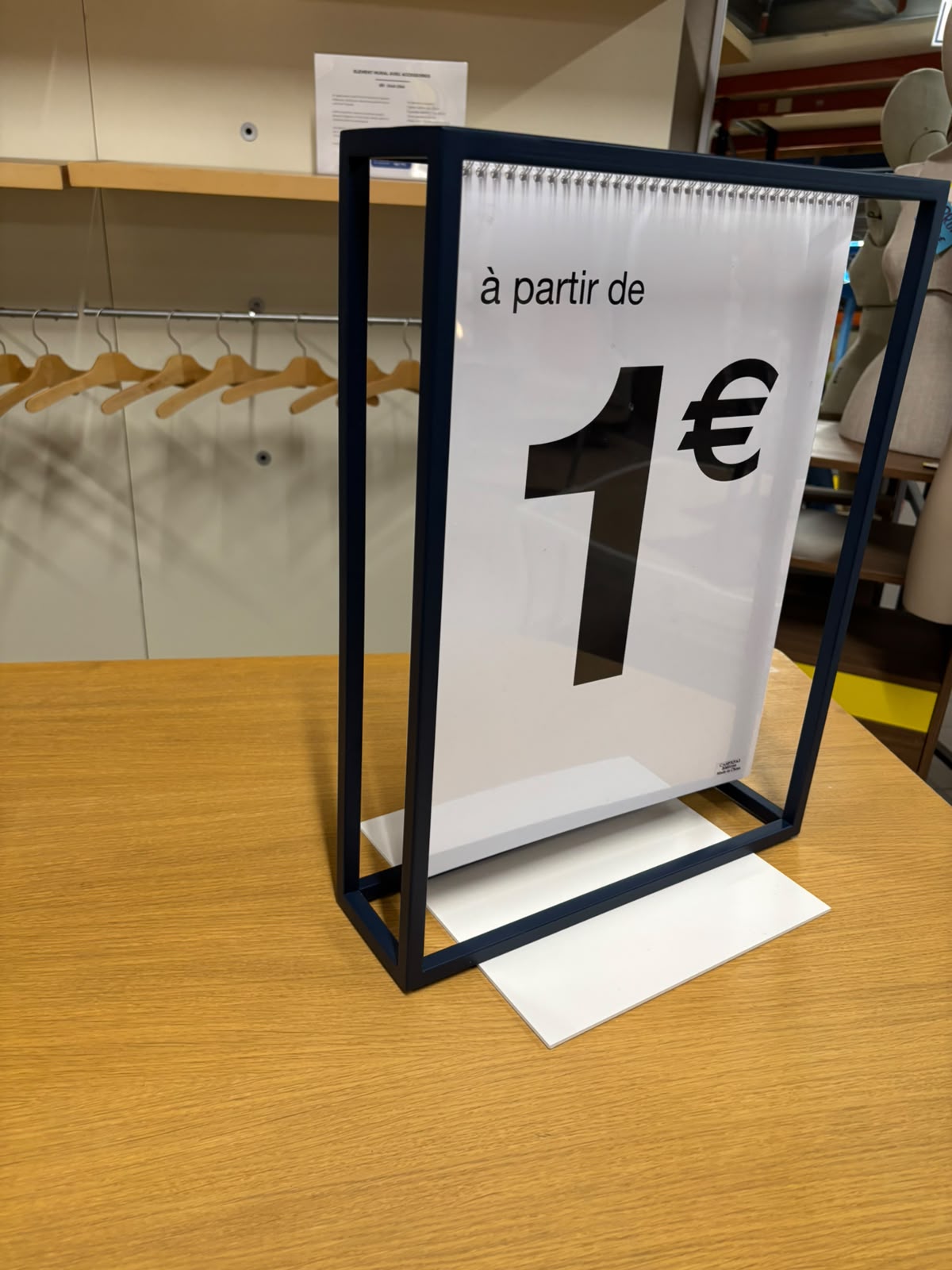Pupitre support prix bleu et blanc métallique – H47,5 cm