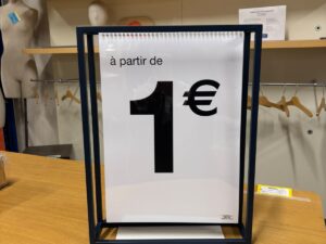 Pupitre support prix bleu et blanc métallique – H47,5 cm