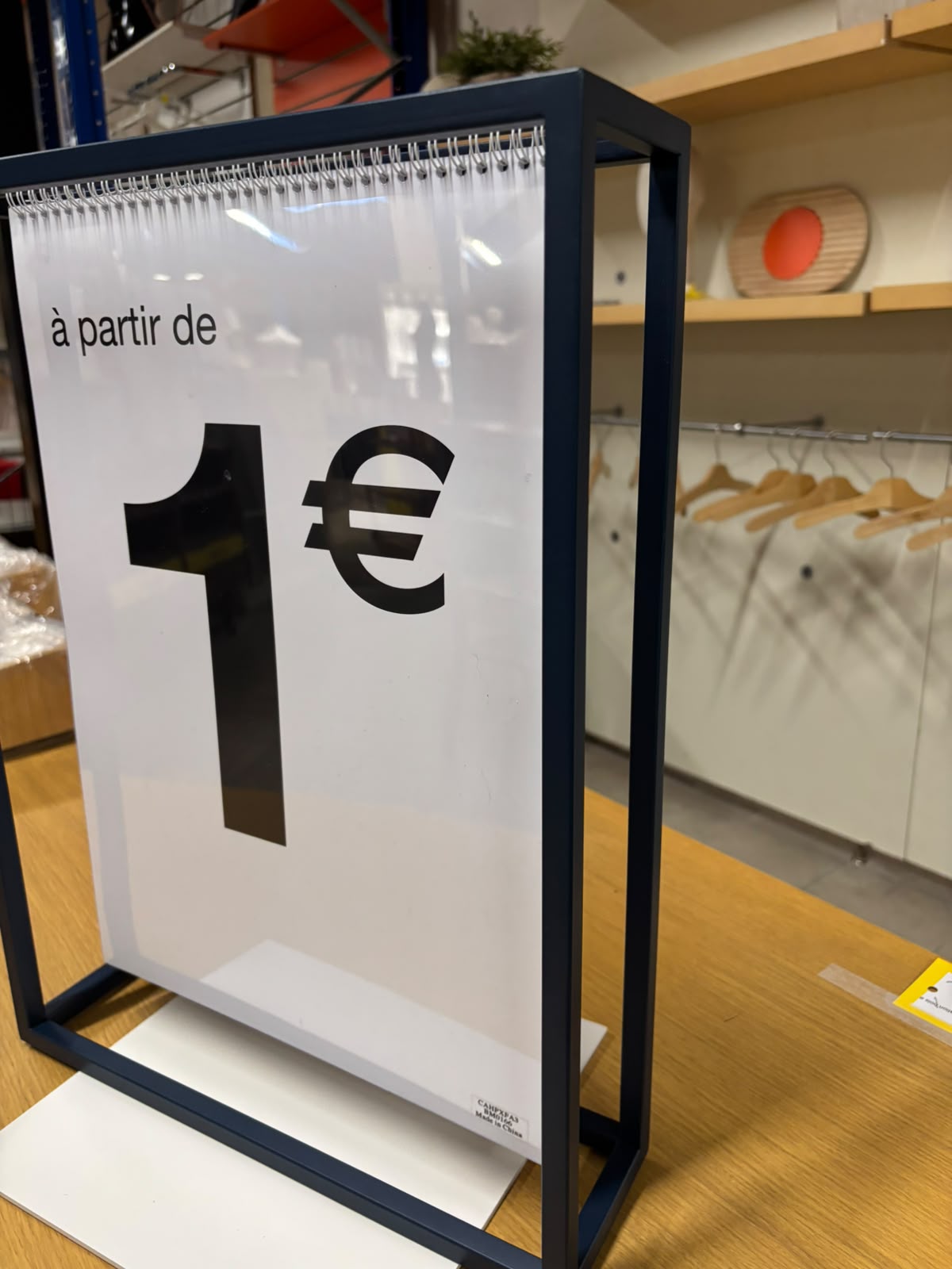 Pupitre support prix bleu et blanc métallique – H47,5 cm
