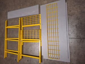 Bac soldeur 2 niveaux métallique et bois – L129 × l65 × H86 cm
