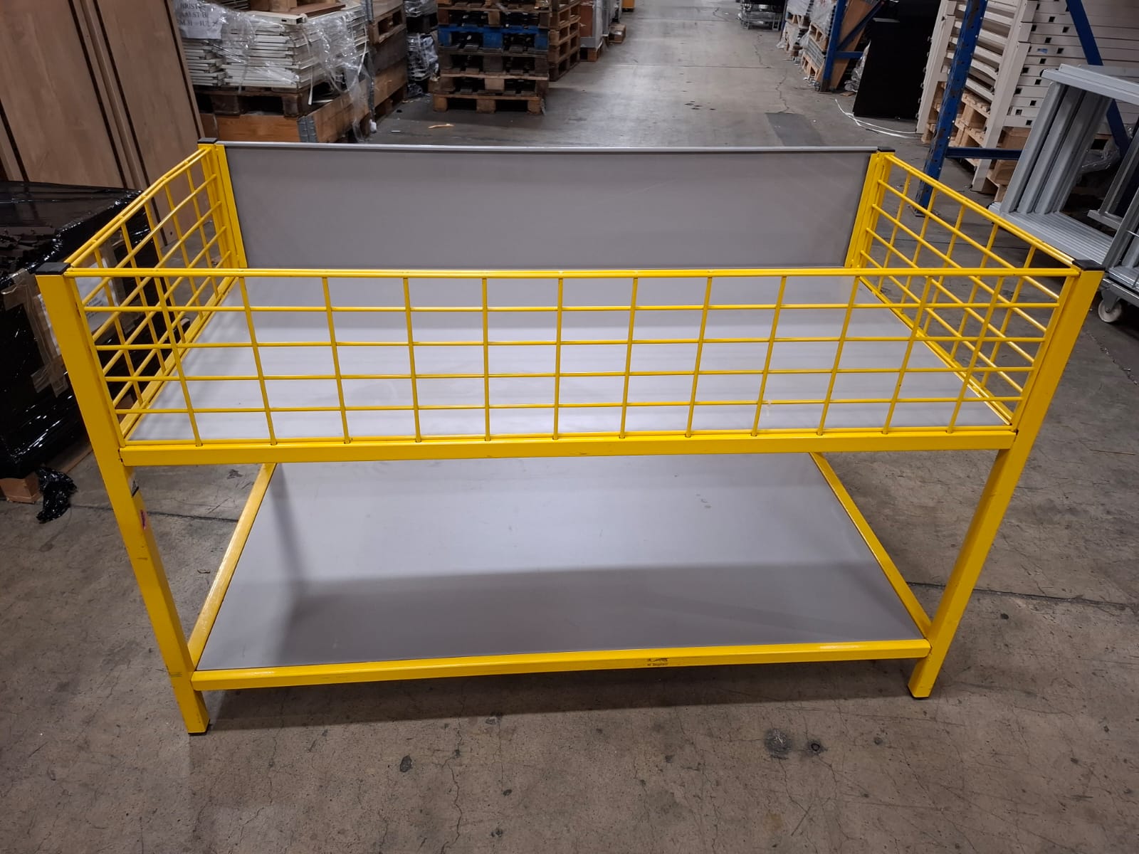 Bac soldeur 2 niveaux métallique et bois – L129 × l65 × H86 cm