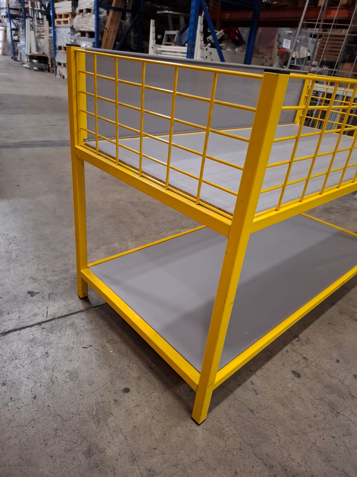 Bac soldeur 2 niveaux métallique et bois – L129 × l65 × H86 cm