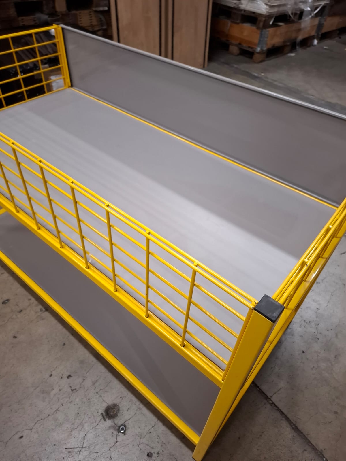 Bac soldeur 2 niveaux métallique et bois – L129 × l65 × H86 cm