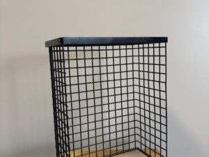 Niche décorative en métal noir et bois – L29,5 cm