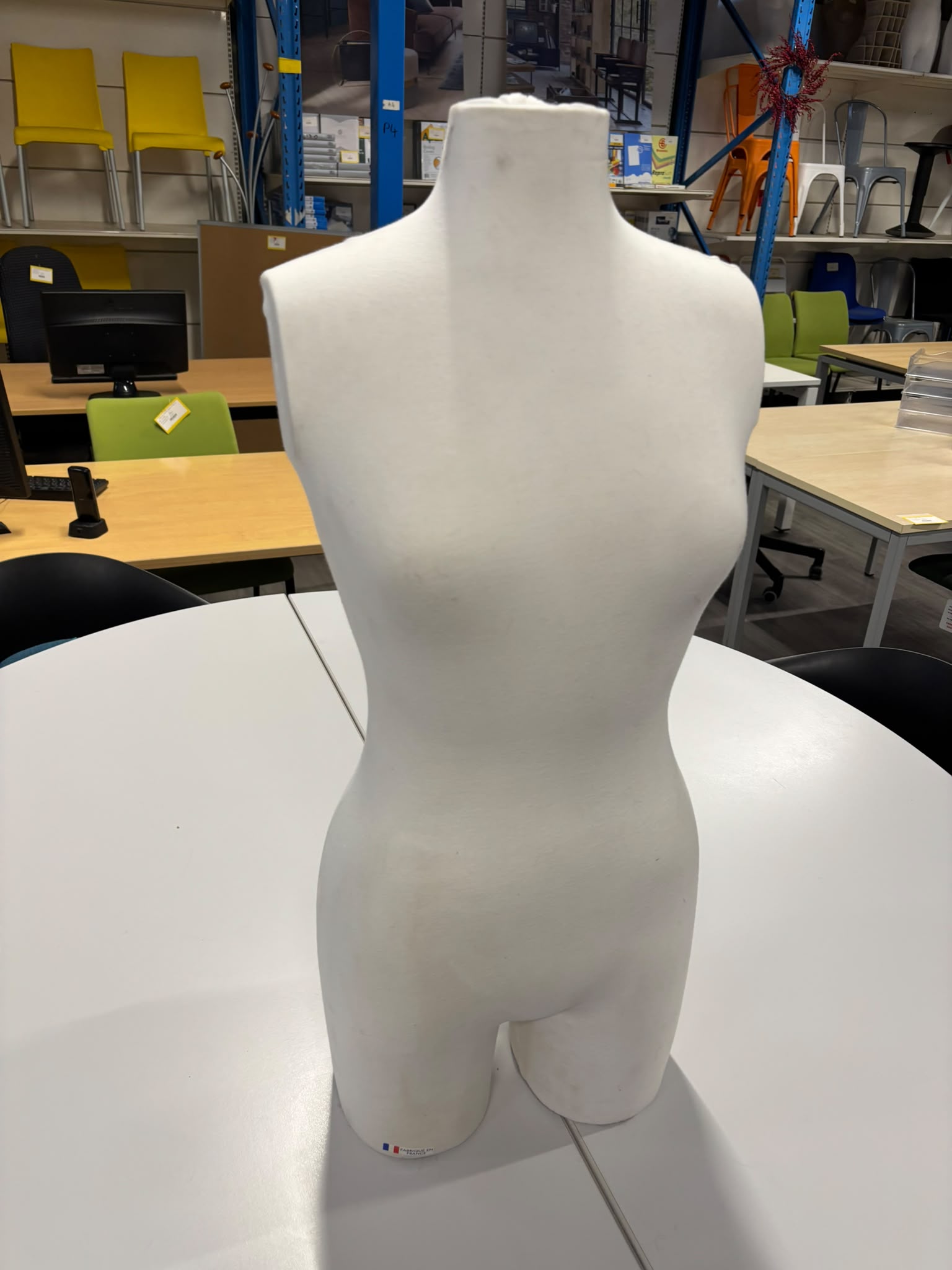 Buste mannequin femme demi-cuisse blanc – H82 cm