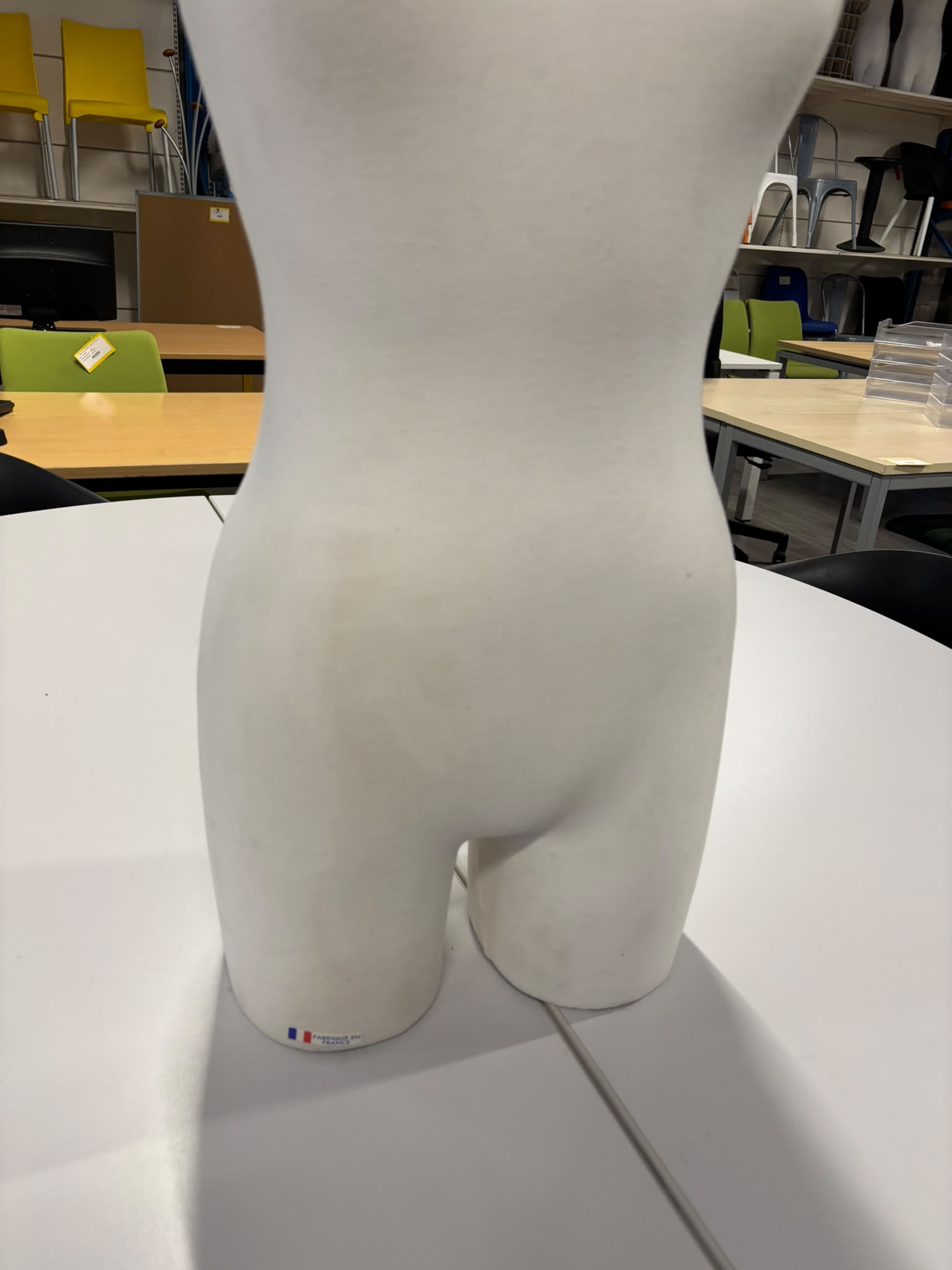 Buste mannequin femme demi-cuisse blanc – H82 cm