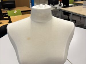 Buste mannequin femme blanc en tissu déhoussable – H58 cm