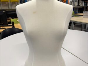 Buste mannequin femme blanc en tissu déhoussable – H58 cm