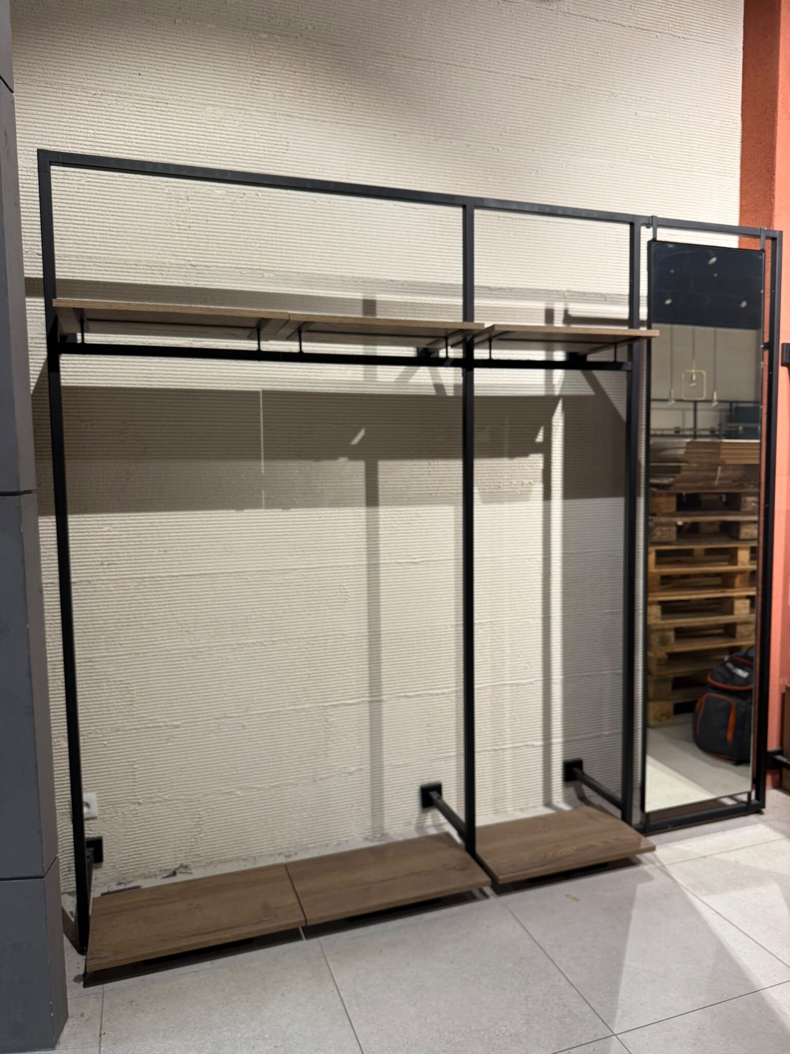 Lot de 3 – Mural métallique noir L246 cm
